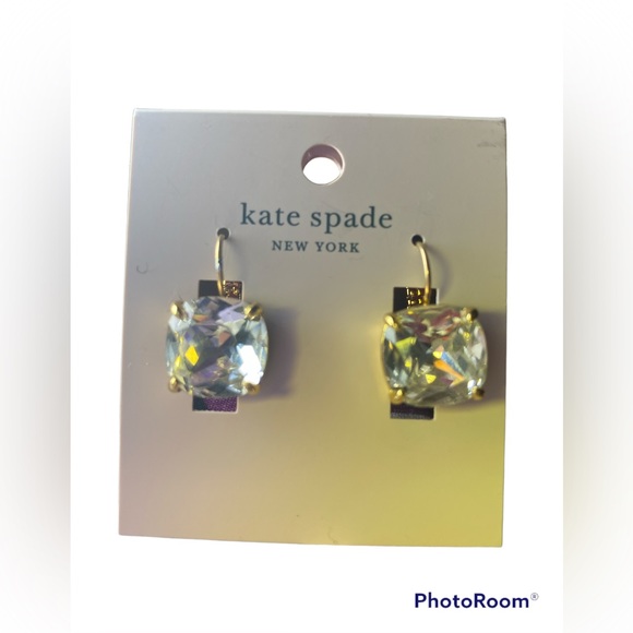 KATE SPADE DESIGNER CRYSTAL EARRINGS. Pierced hook clasp.